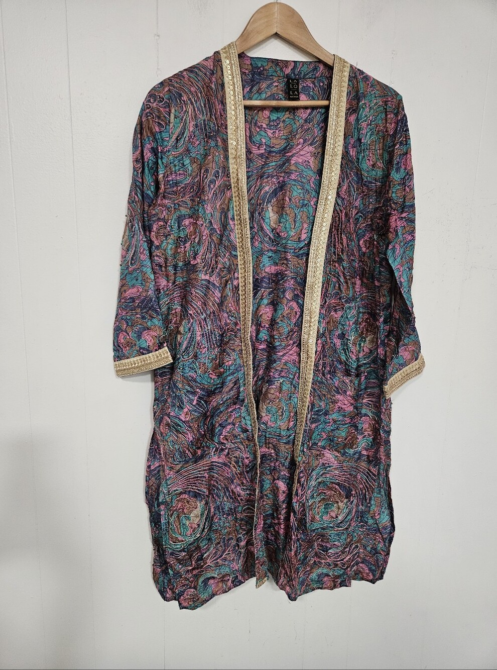LA LO LA open-front kimono